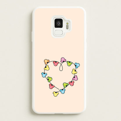 Cartoon Mouse Christmas Fairylights Heart Galaxy S9 Case