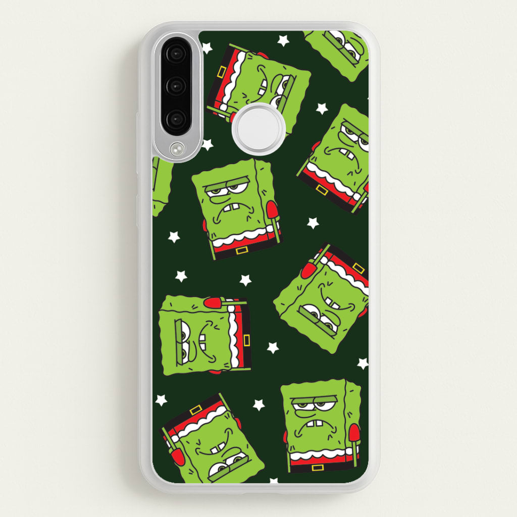 Grumpy Christmas Cartoon Sponge Pattern Huawei P30 Lite Case