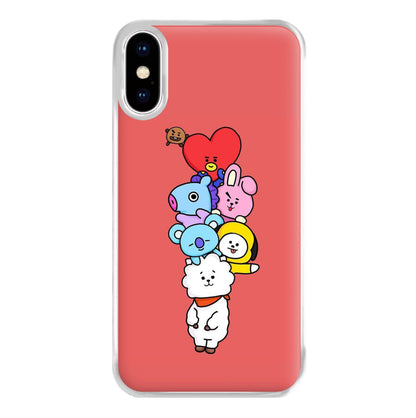 Red BT21 - RJ, Mang, Koya, Chimmy, Cooky, Shooky, Tata - K Pop Phone Case