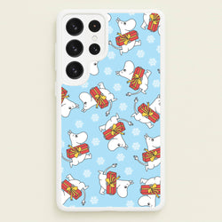 Present And Snowflakes Moom Pattern Galaxy S22 Ultra Case