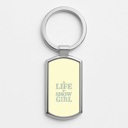 TLOAS Bedazzled Writing Silver Metal Keyring