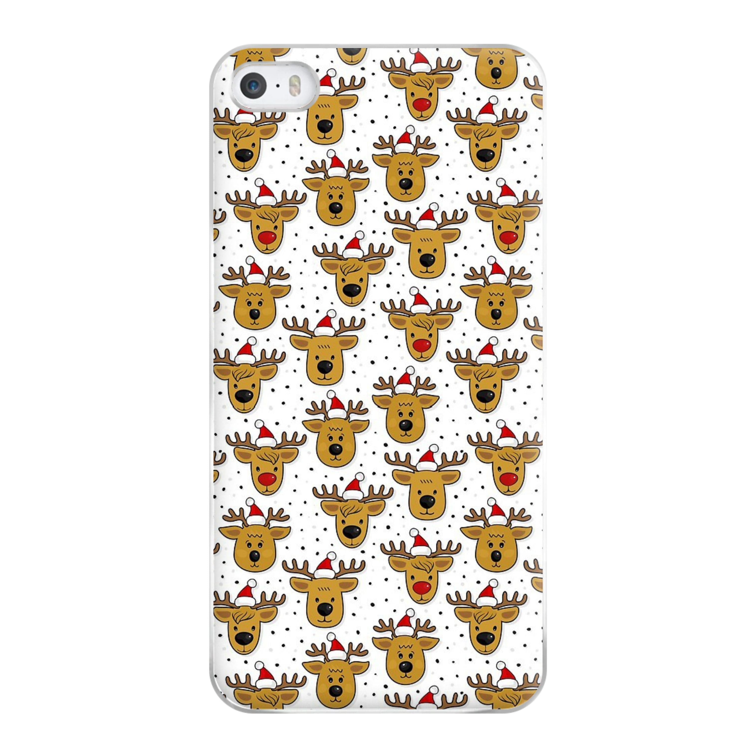 Reindeers In Santa Hats Pattern Phone Case