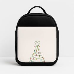 Cartoon Mouse Christmas Tree Lights Insulated Lunch Bag