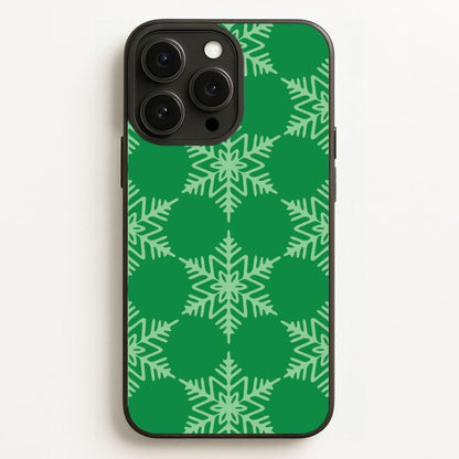 Green Giant Snowflakes Christmas Pattern Phone Case for Apple iPhone, Samsung Galaxy, Huawei and Google Pixel