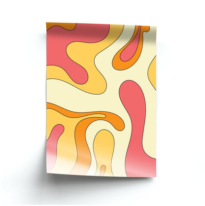 Pastel Waves Abstract Pattern Poster