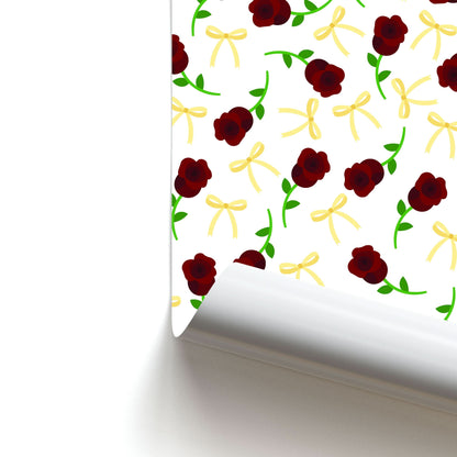 Roses And Bows Pattern Poster