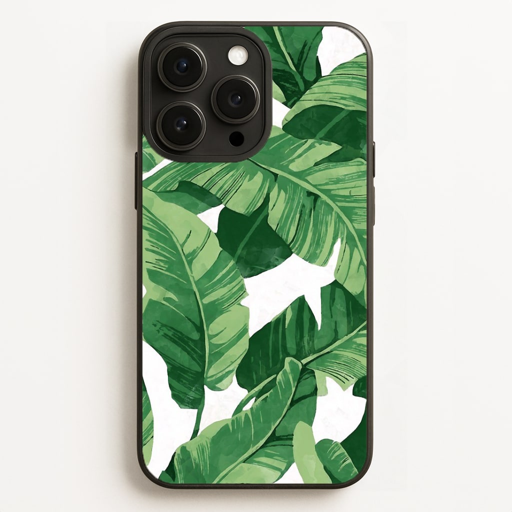 Tropical Banana Leaf Pattern Phone Case for iPhone, Samsung Galaxy and Google Pixel