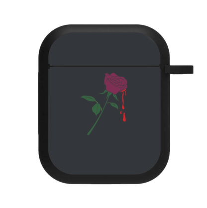 Dark Pink Rose AirPods Case