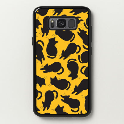 Black Cat Silhouettes Pattern Galaxy S8 Case