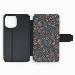 Neon Christmas Icons Pattern I Flip Phone Case