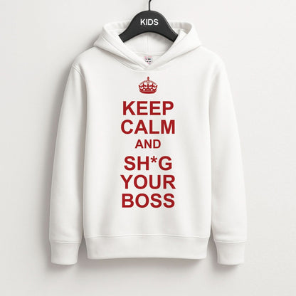 Keep Calm With Your Boss Kids Hoodie