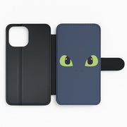 Black Fury Dragon Face Flip / Wallet Phone Case 2