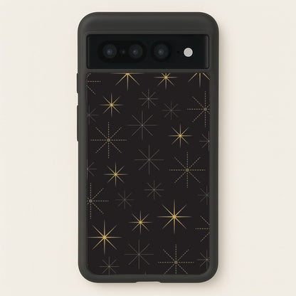 Christmas Gold Stars Pattern Google Pixel 7 Pro Case