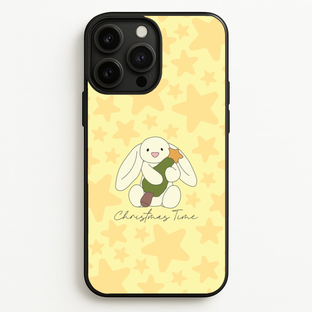 Christmas Bunny Stars Plush iPhone 13 Pro Max Case