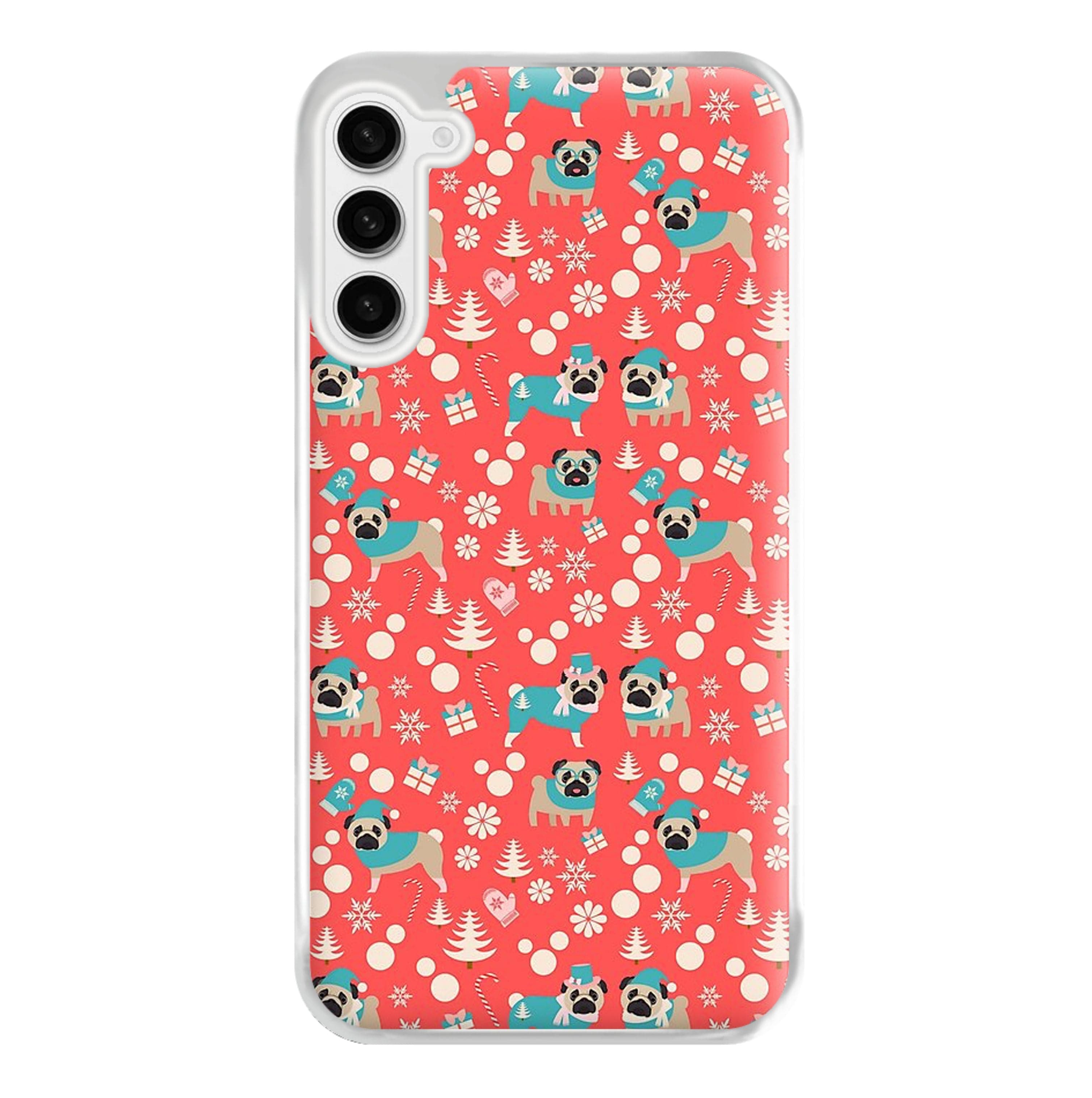 Christmas Pug Pattern Phone Case