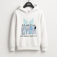 K-Pop Band Tour Pastel Blue Kids Hoodie