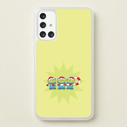 Cute Green Aliens Candycane Galaxy A71 Case