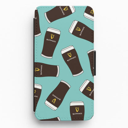Stout Pint Pattern Flip / Wallet Phone Case