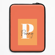 Orange Personalised Name Laptop Sleeve 1