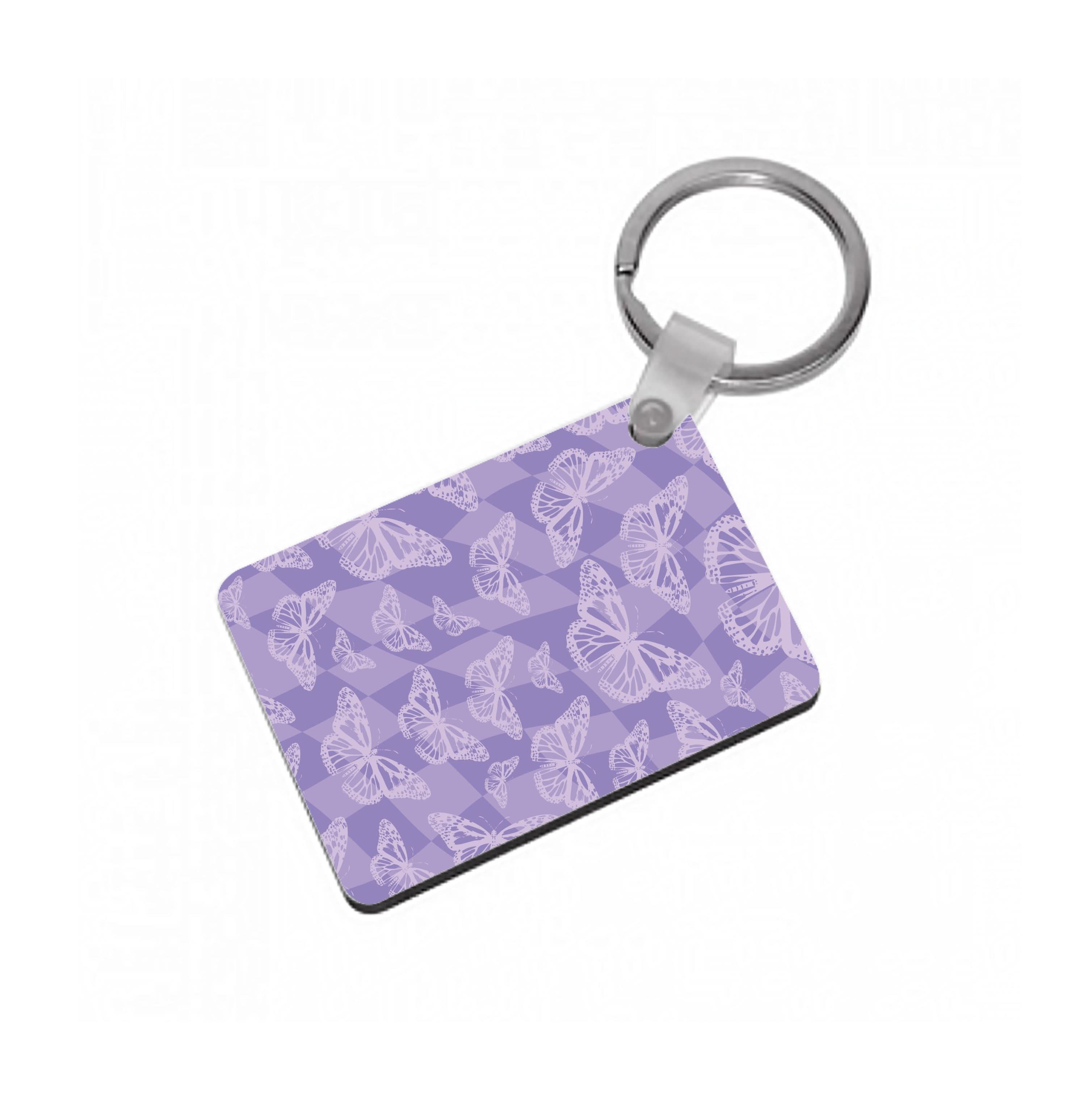 Abstract Butterflies Pattern Keyring