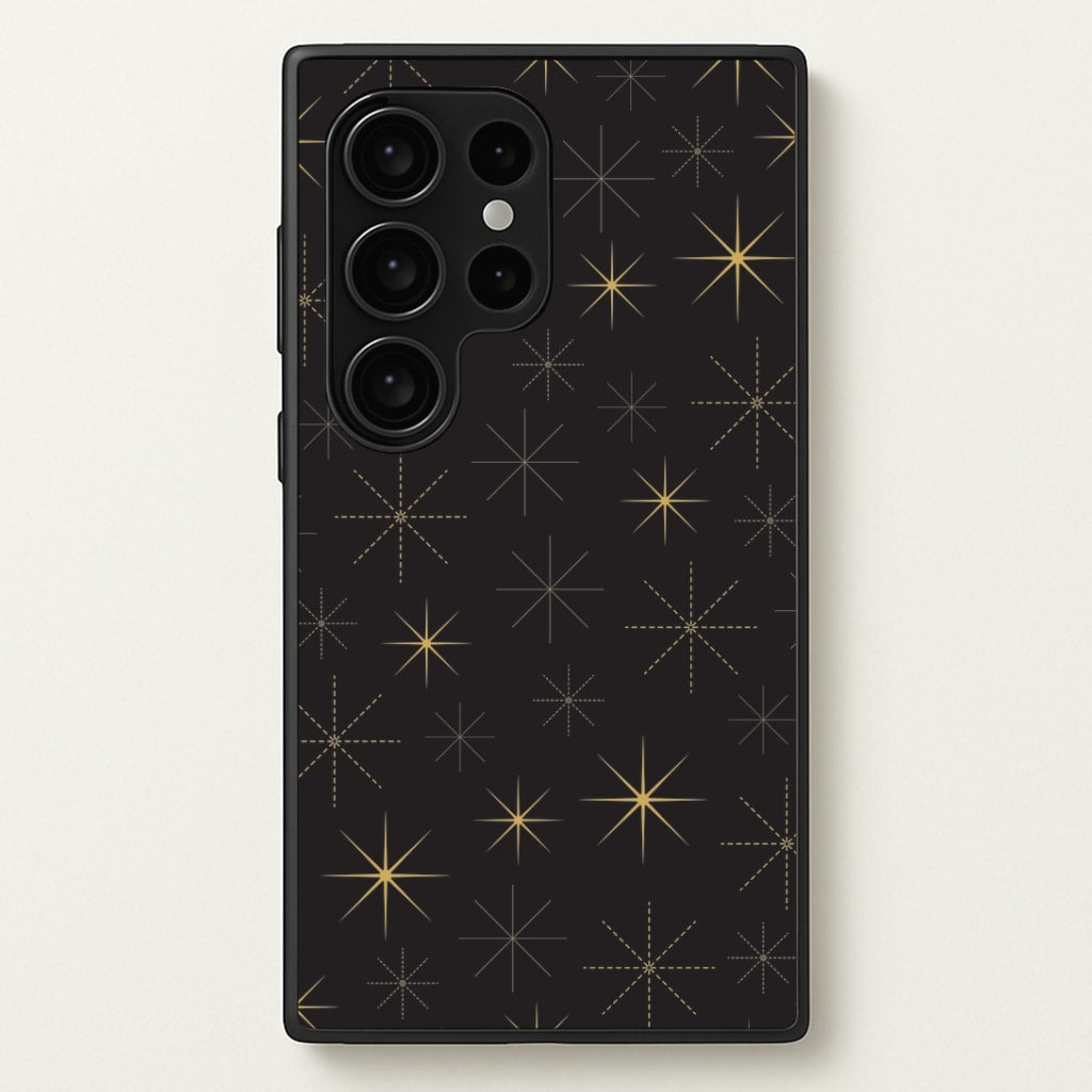 Christmas Gold Stars Pattern Galaxy S24 Ultra Case