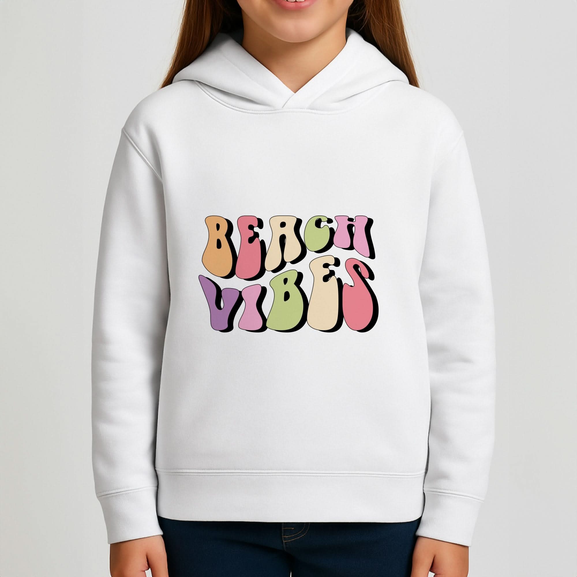 Pastel Beach Vibes Girls Hoodie