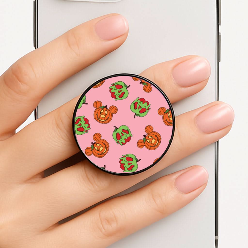Pumpkin Mouse And Poison Apple Pattern Phone Grip