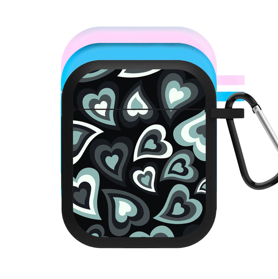 Black Hearts - Trippy Patterns AirPods Case