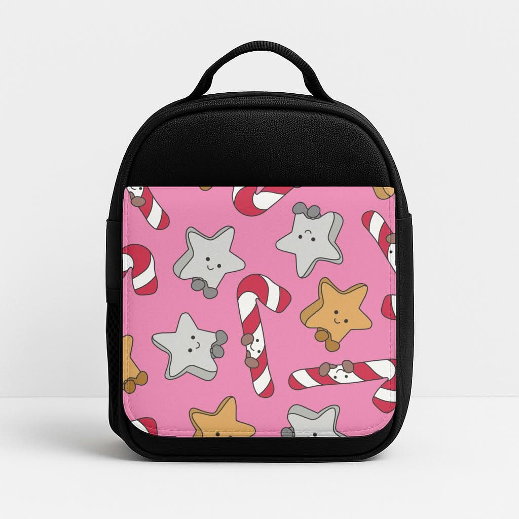 Pink Christmas Plushies Pattern Lunchbox