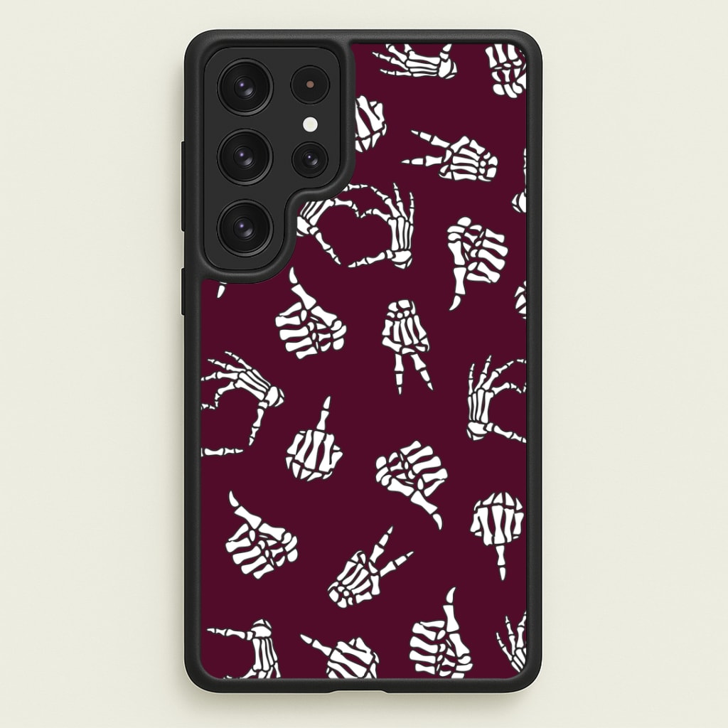 Skeleton Hands Pattern Galaxy S22 Ultra Case