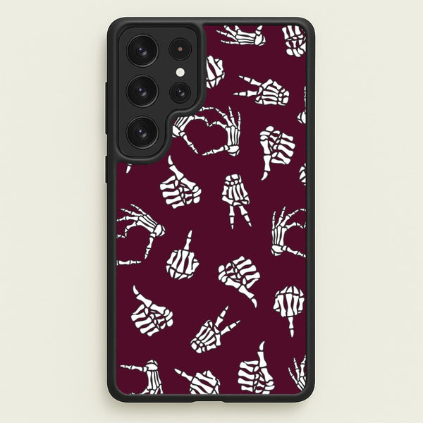 Skeleton Hands Pattern Galaxy S22 Ultra Case