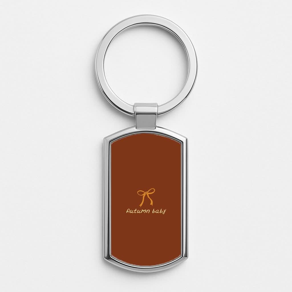 Autumn Baby Silver Metal Keyring
