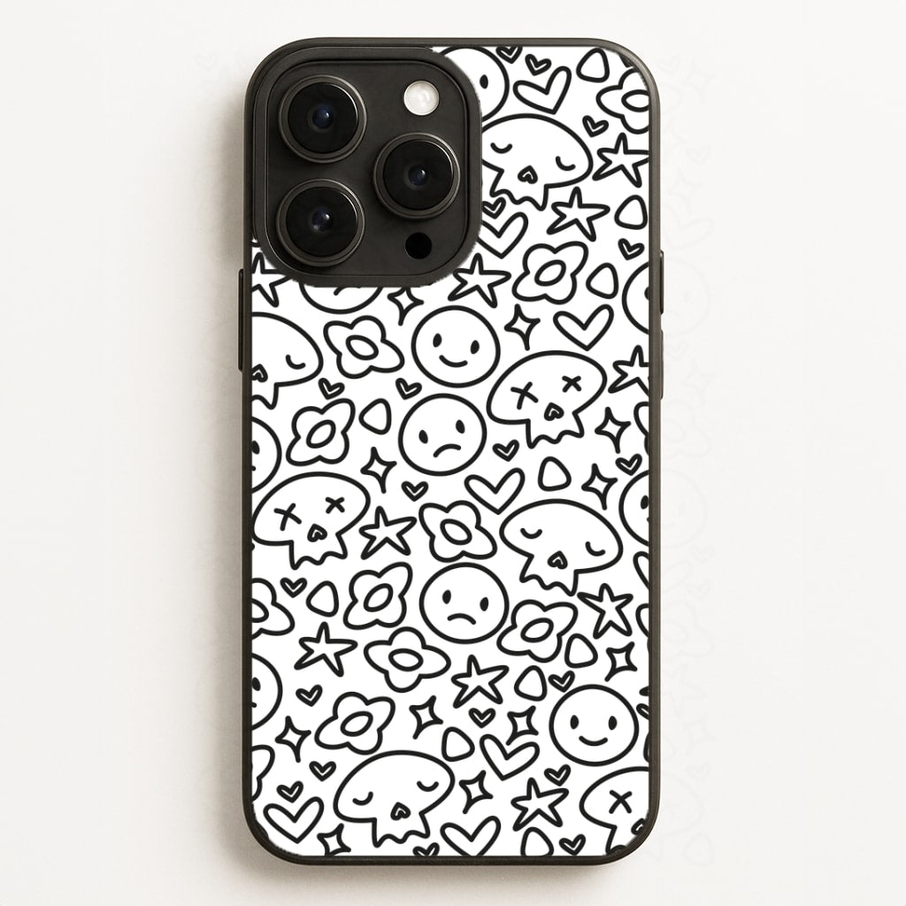 White Skulls - Skate Aesthetic  Phone Case