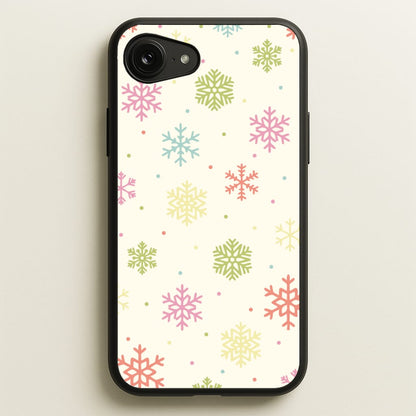 Pastel Snowflakes Pattern iPhone 16e Case