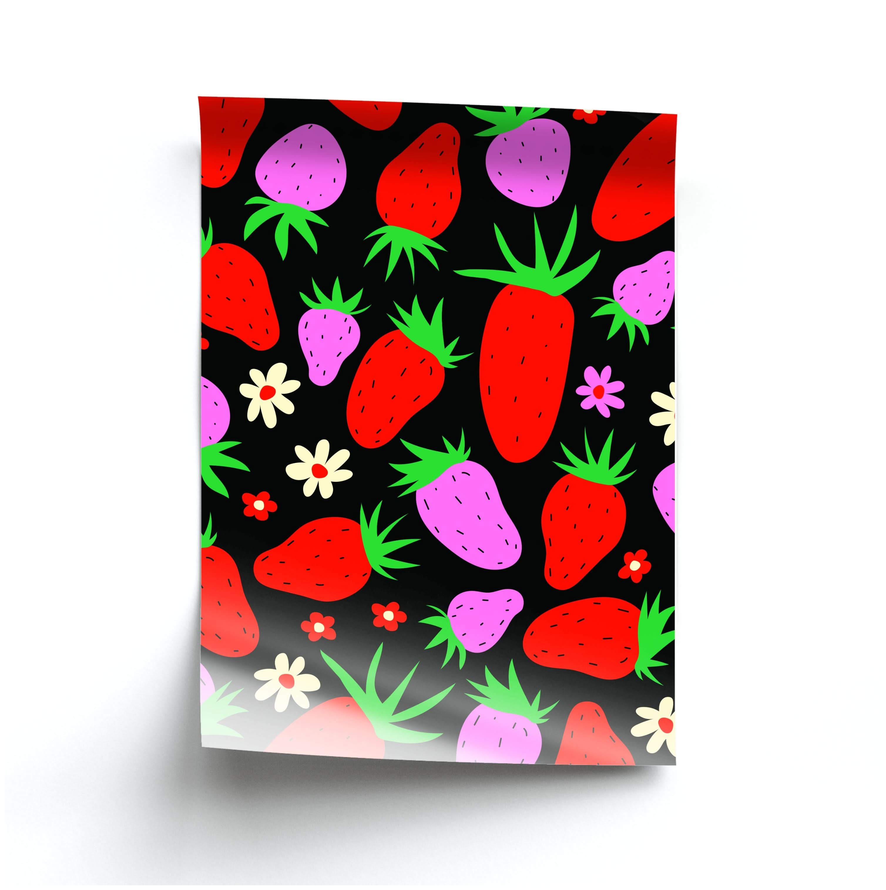 Abstract Strawberries Pattern Poster