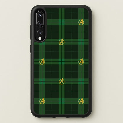 Superhero Team Green Tartan Pattern Huawei P20 Pro Case