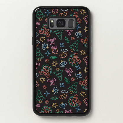 Neon Christmas Icons Pattern I Galaxy S8 Case