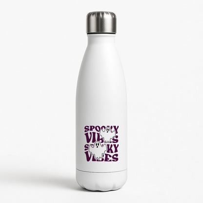 Spooky Vibes Pink White Water Bottle
