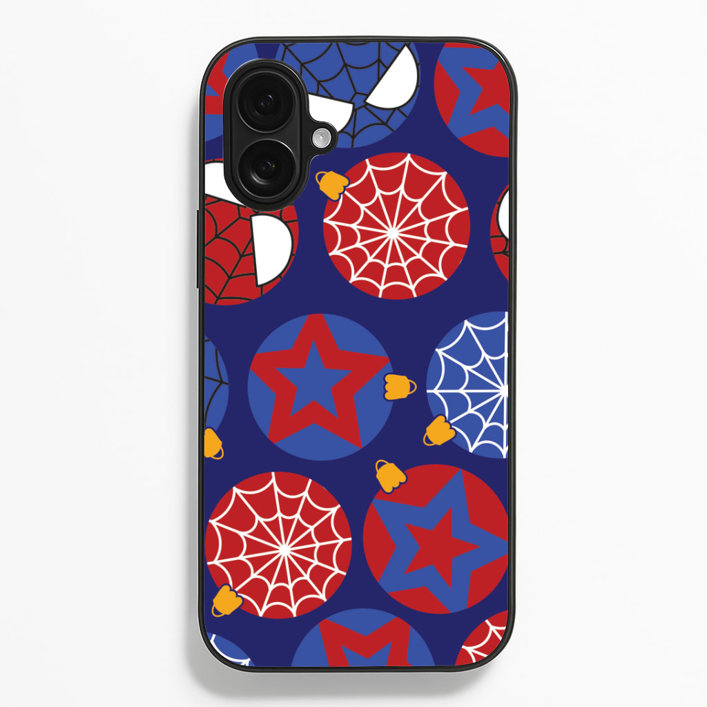 Spider Hero Baubles Pattern iPhone 16 Plus Case