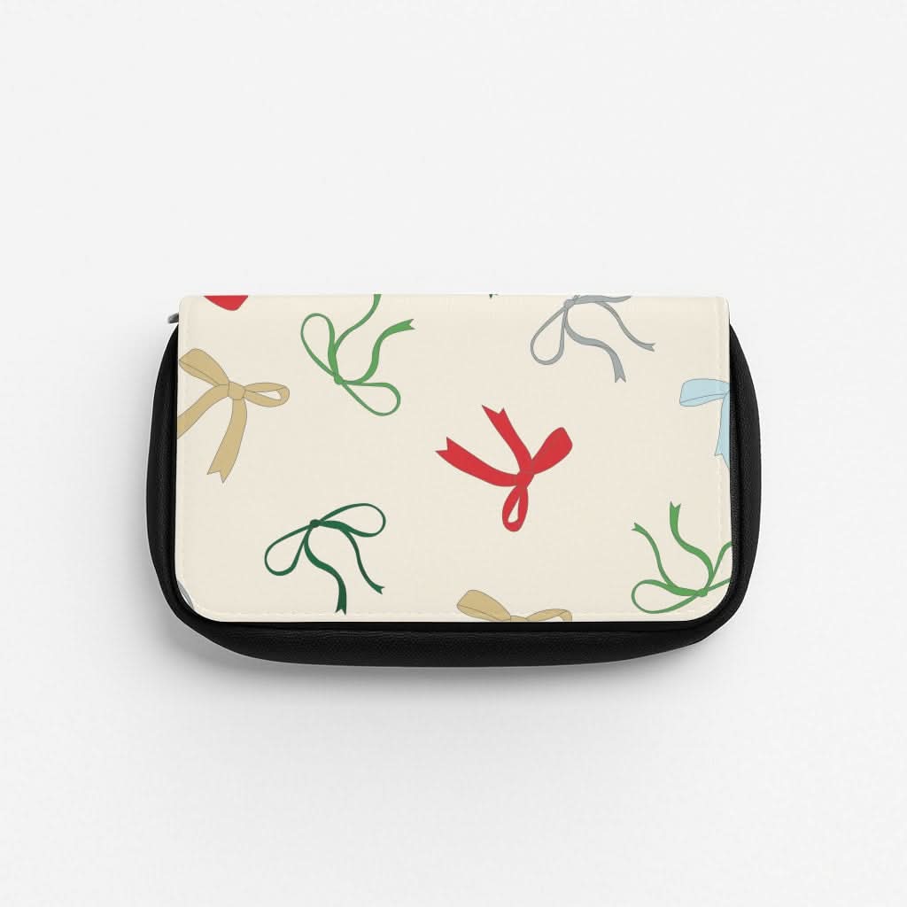 Coquette Christmas Bows Pattern Pencil Case