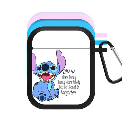 Ohana Means Family - Blue Alien AirPods Case