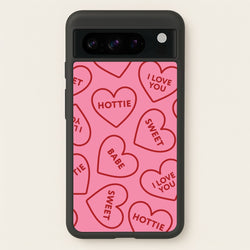 Quote Love Hearts Pattern Google Pixel 8 Pro Case