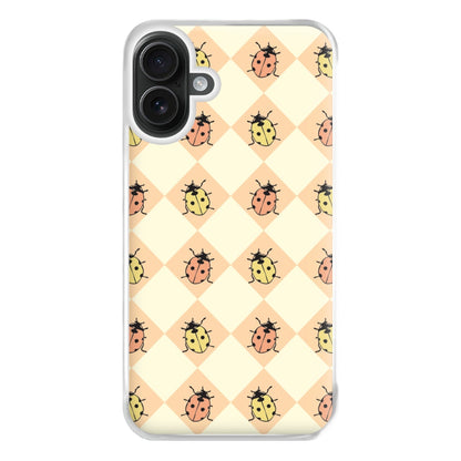 Argyle Ladybugs Pattern iPhone 16 Plus Case