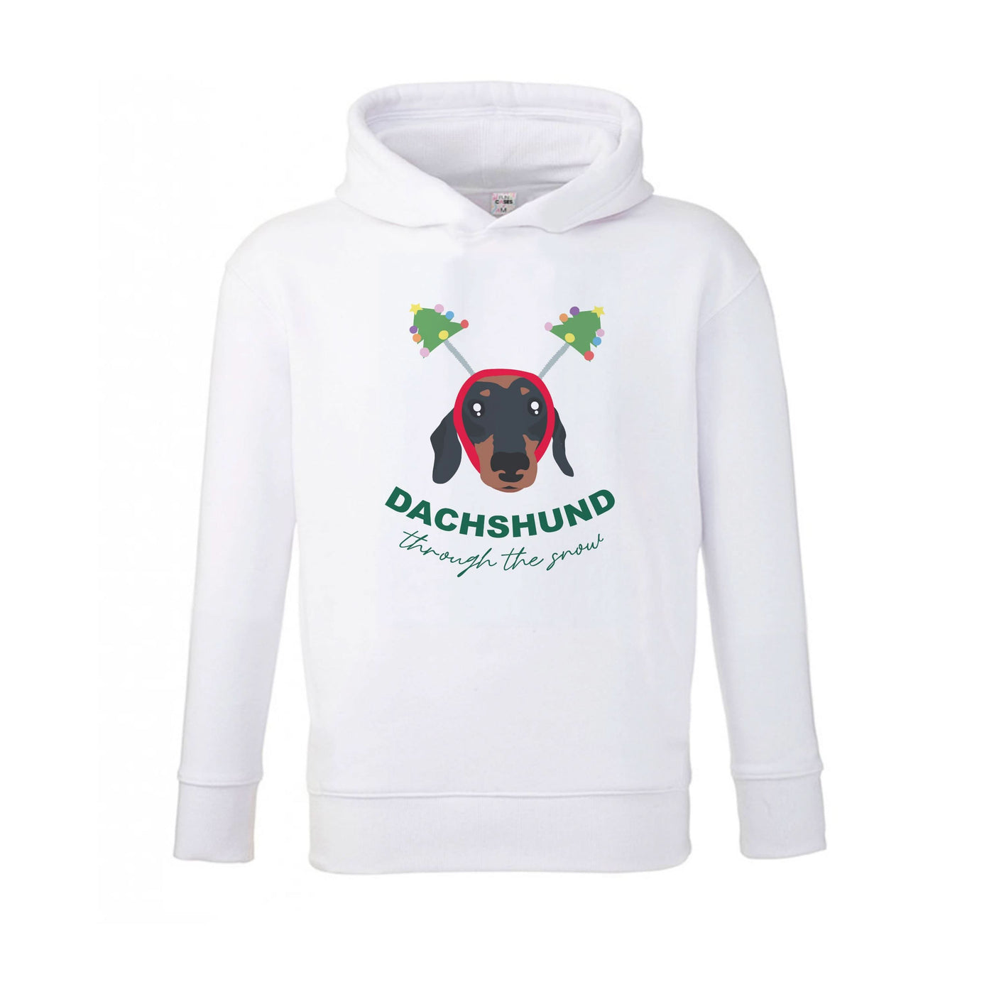 Dachshund Through The Snow Kids Hoodie