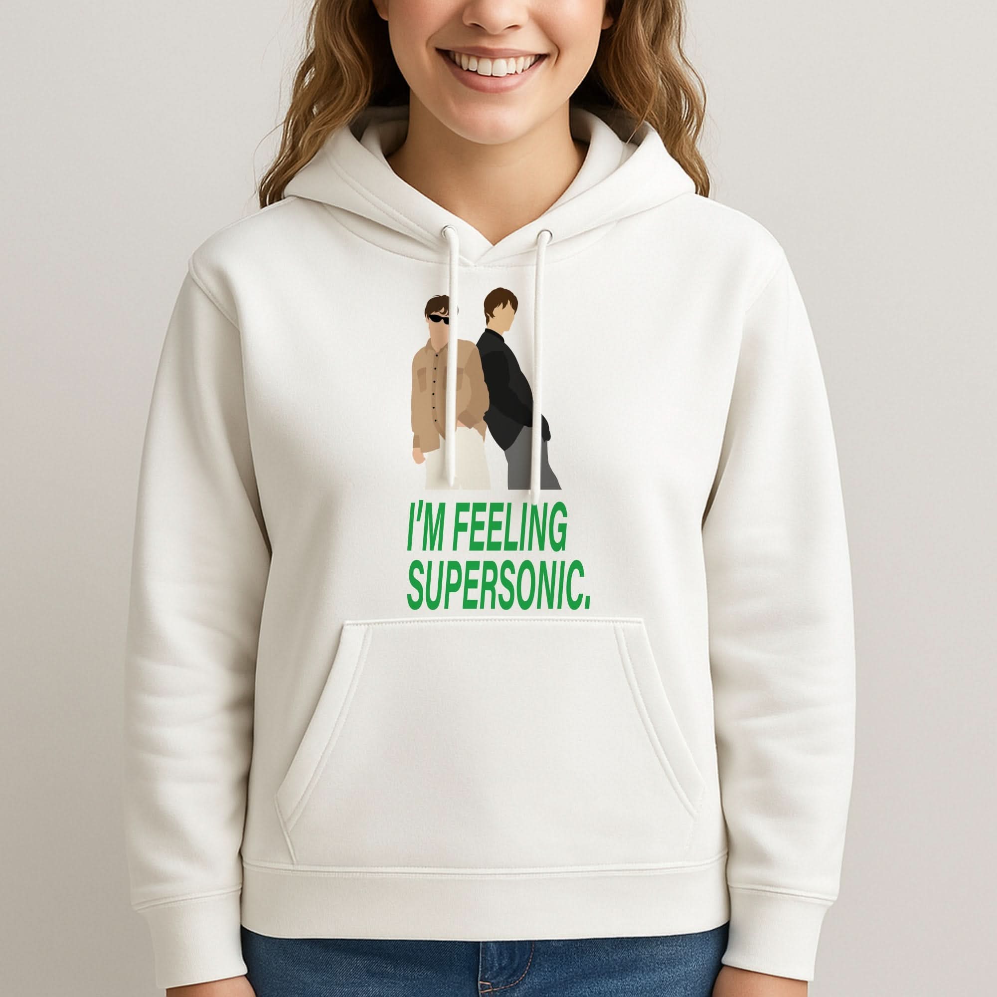 I'm Feeling Supersonic  Womans Hooded Sweatshirt