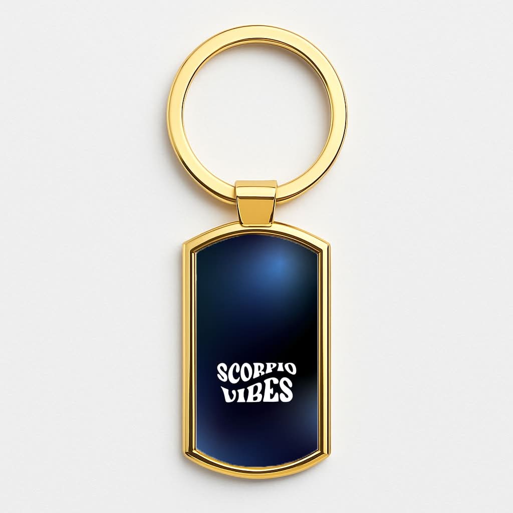 Scorpio Vibes Gradient Zodiac Gold Keyring