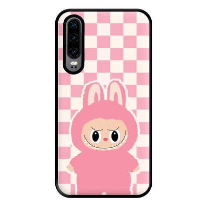 Checkered Cute Pink Monster  Huawei P30 Case