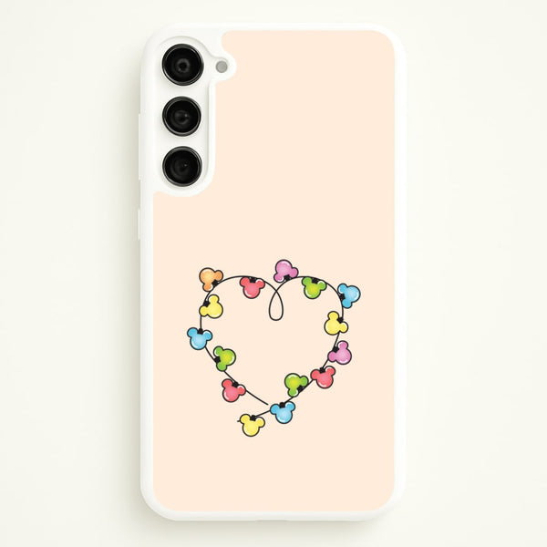 Cartoon Mouse Christmas Fairylights Heart Galaxy S23 Plus Case
