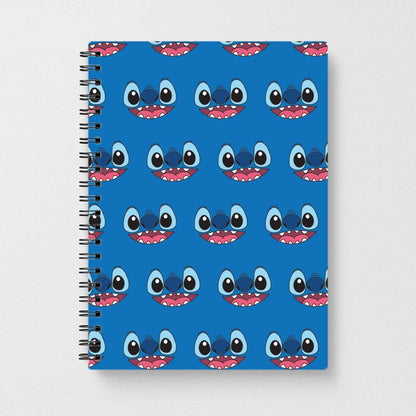 Blue Alien Face Pattern Notebook