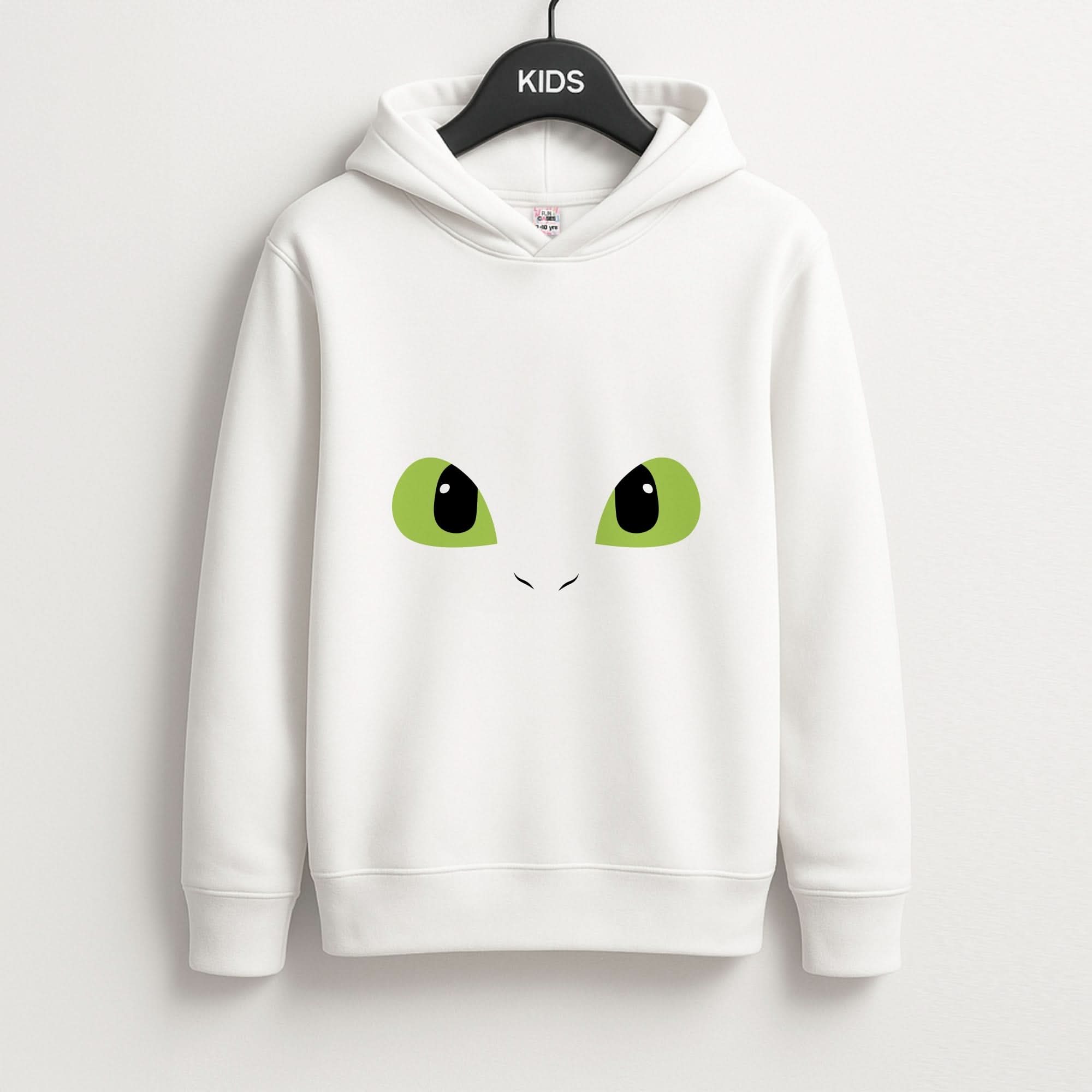 Black Fury Dragon Face Kids Hoodie